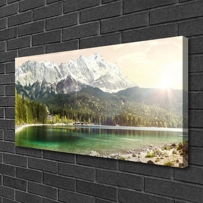 Leinwand-Bilder Gebirge Wald See Landschaft