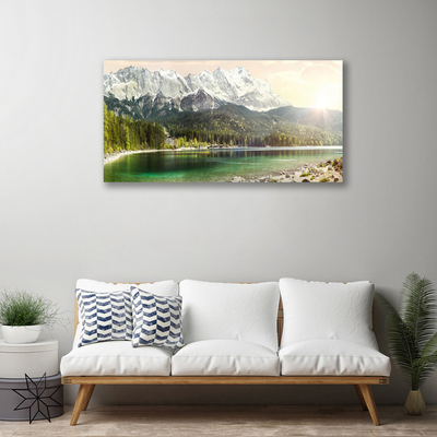 Leinwand-Bilder Gebirge Wald See Landschaft