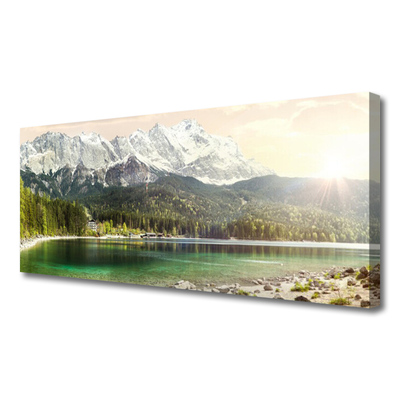 Leinwand-Bilder Gebirge Wald See Landschaft