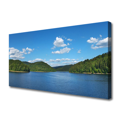 Leinwand-Bilder See Wald Landschaft