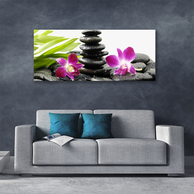 Leinwand-Bilder Blumen Steine Kunst