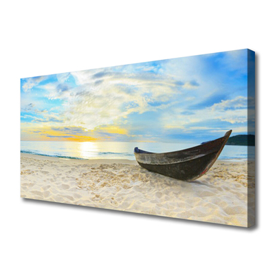 Leinwand-Bilder Boot Strand Landschaft