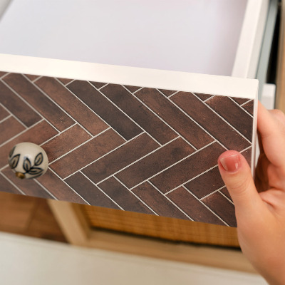 Folie für möbel Fischgrätmuster aus ziegeln