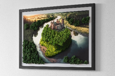 Wand moos bild Schloss auf einem Hügel