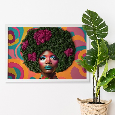 Mooswand bild Frau mit afro