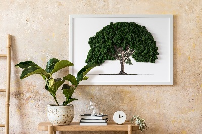 Mooswand bild Baum auf weißem Hintergrund