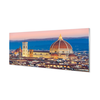 Glasbilder Italien kathedrale panorama nacht