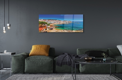 Glasbilder Spanien strand stadt küste