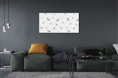 Glasbilder Vögel mit blumen