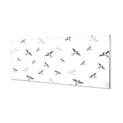 Glasbilder Vögel mit blumen