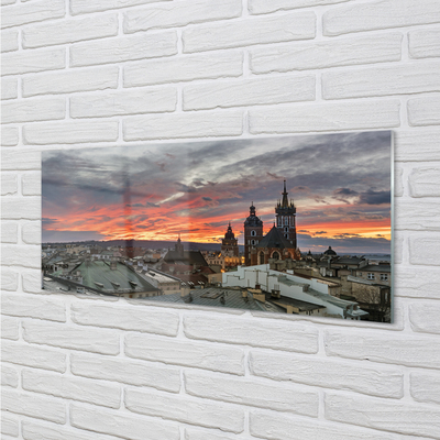 Glasbilder Sunset panorama krakow