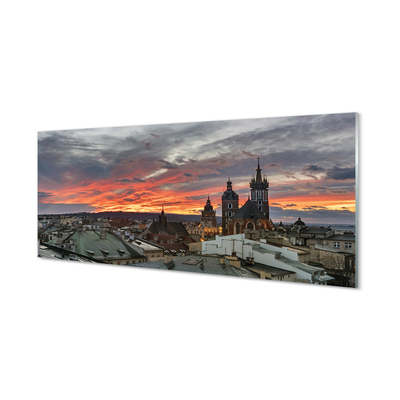 Glasbilder Sunset panorama krakow