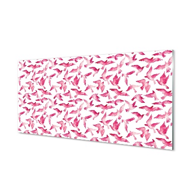 Glasbilder Rosa vögel