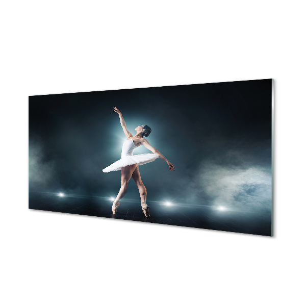 Glasbilder Frau weiß ballettkleid