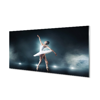 Glasbilder Frau weiß ballettkleid