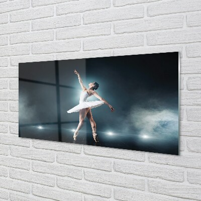Glasbilder Frau weiß ballettkleid