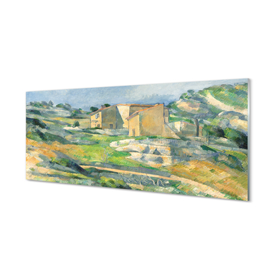 Glasbilder Haus gemalt kunst auf dem hügel