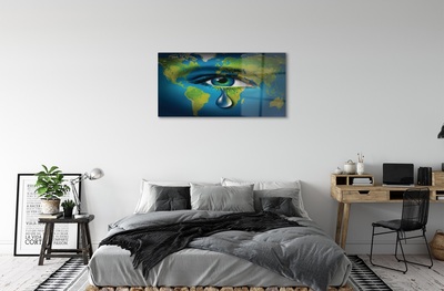 Glasbilder Karte von tränen aus den augen