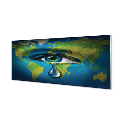 Glasbilder Karte von tränen aus den augen