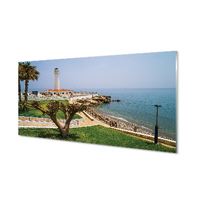 Glasbilder Spanien leuchtturm küste