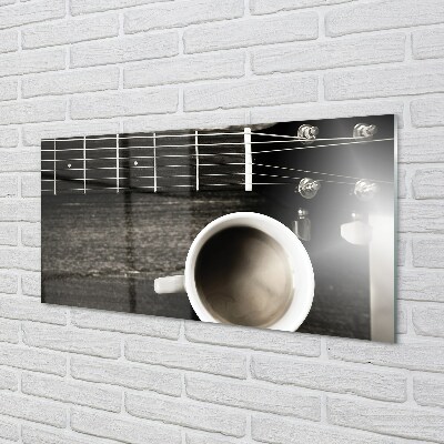 Glasbilder Kaffee gitarre