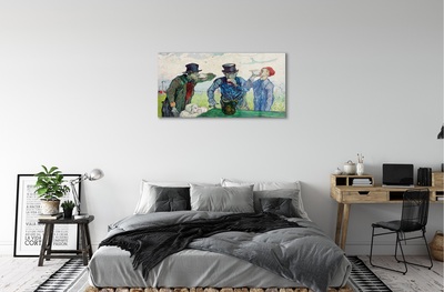 Glasbilder Männer sitzung kunst