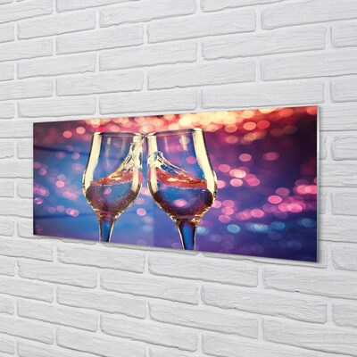 Glasbilder Gläser champagner farbigen hintergrund