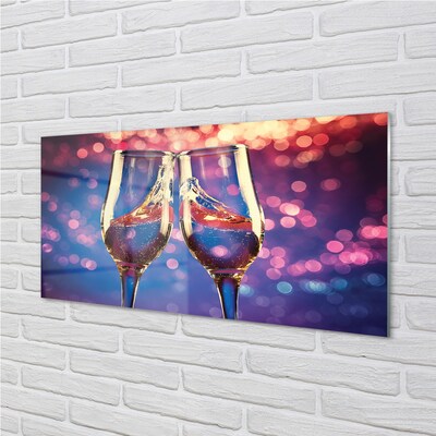 Glasbilder Gläser champagner farbigen hintergrund