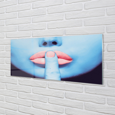 Glasbilder Neon-lippen frau