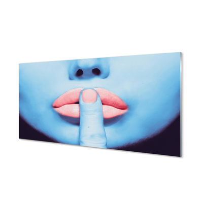 Glasbilder Neon-lippen frau