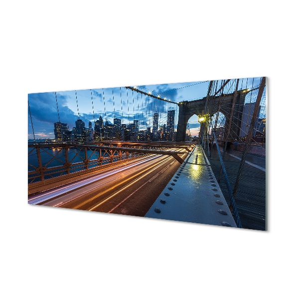 Glasbilder Wolkenkratzer-river-brücke