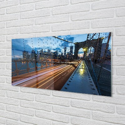 Glasbilder Wolkenkratzer-river-brücke