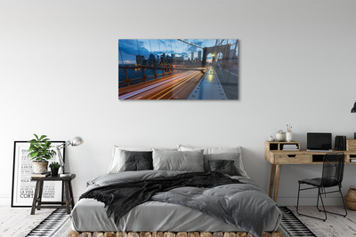 Glasbilder Wolkenkratzer-river-brücke