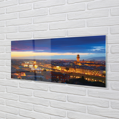 Glasbilder Italien panorama von brücken nacht
