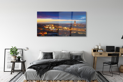 Glasbilder Italien panorama von brücken nacht