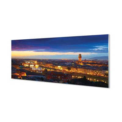 Glasbilder Italien panorama von brücken nacht