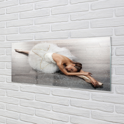 Glasbilder Weiß ballerinakleid frau