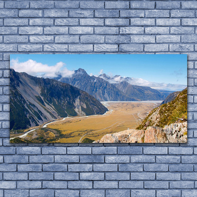 Glasbilder Berge Tal Gebirge Landschaft