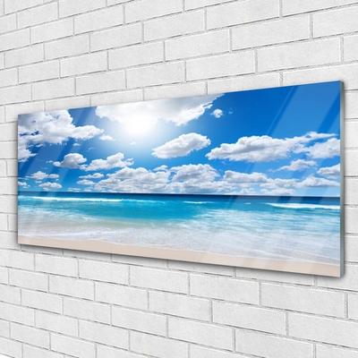 Glasbilder Nordsee Strand Wolken Landschaft