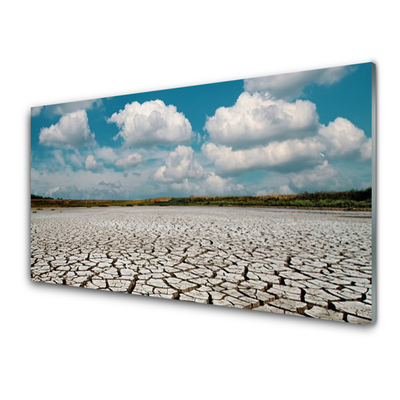 Glasbilder Ausgetrocknetes Flussbett Landschaft