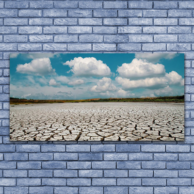 Glasbilder Ausgetrocknetes Flussbett Landschaft