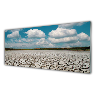 Glasbilder Ausgetrocknetes Flussbett Landschaft