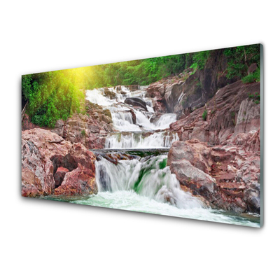 Glasbilder Wasserfall Natur