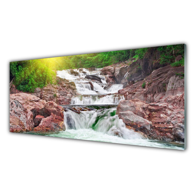 Glasbilder Wasserfall Natur