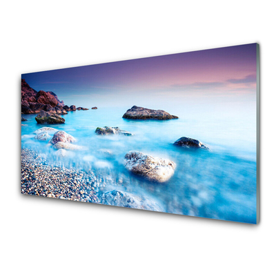 Glasbilder Meer Steine Strand Landschaft