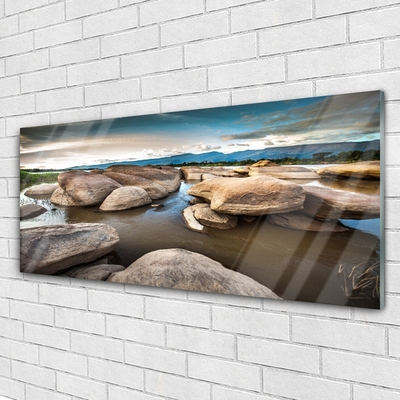 Glasbilder Felsen Landschaft