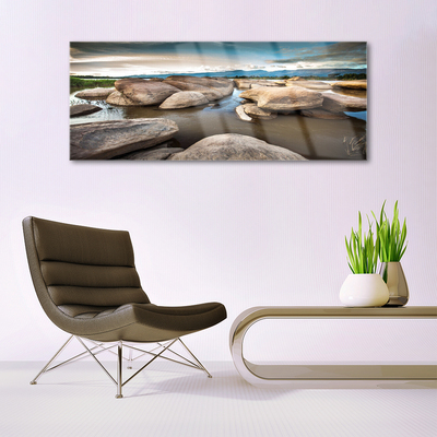 Glasbilder Felsen Landschaft