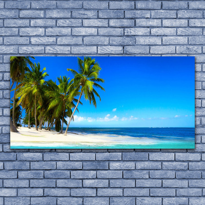 Glasbilder Palmen Strand Meer Landschaft