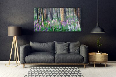 Glasbilder Wald Blumen Natur