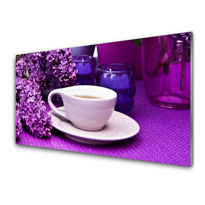 Glasbilder Tasse Blumen Pflanzen